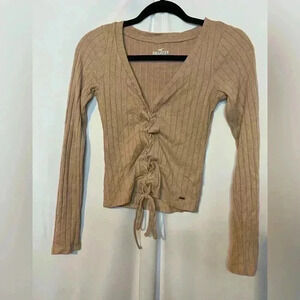 Women’s Hollister Ribbed Cropped Cinched Up Long Sleeve Tee